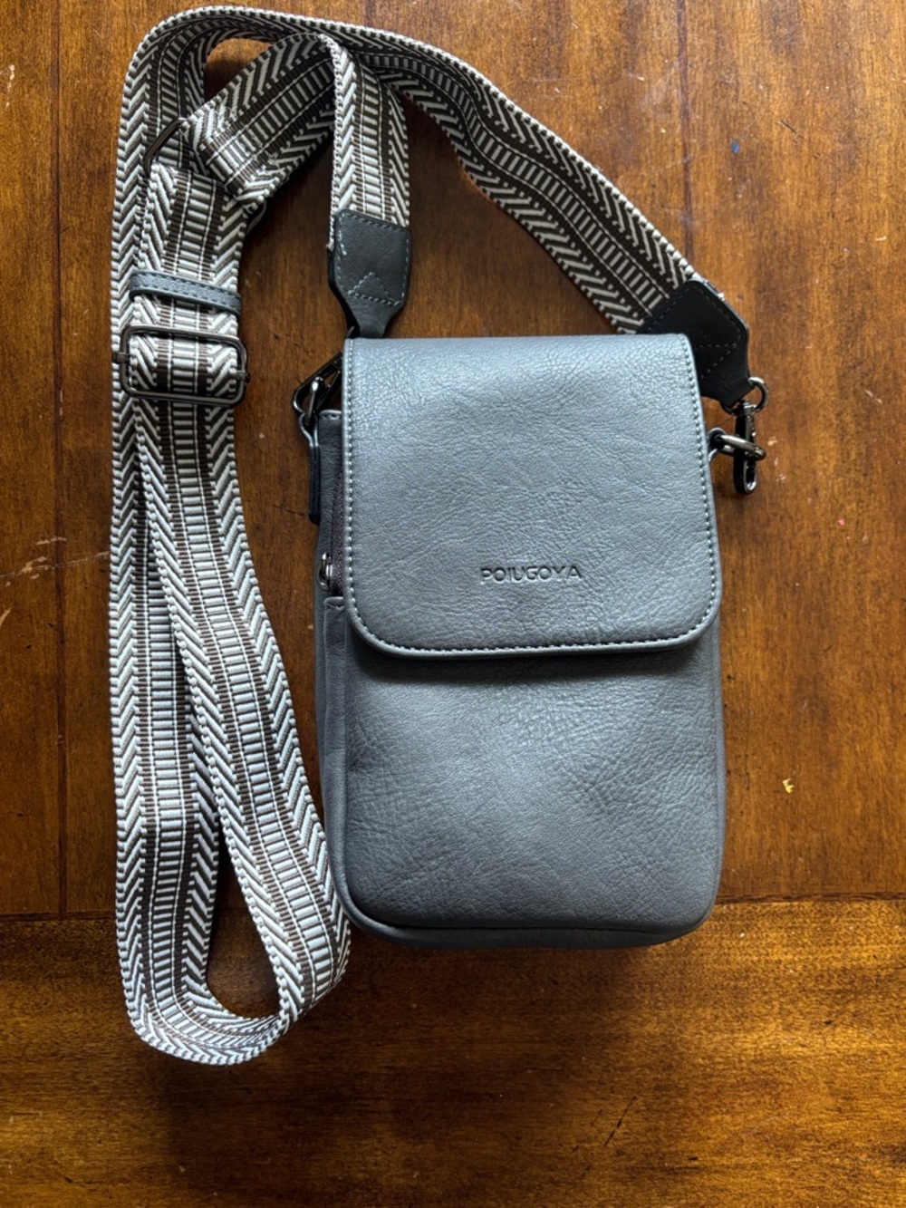 Poiugoya Crossbody Bag in Charcoal Gray BRAND NEW without tags
